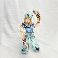 Anime JOJO Steel Ball Run Cosplay Johnny Joestar Gyro Zeppeli Doll Plush Stuffed Twistable Dolls Abstract Room Decoration Prop 28cm white
