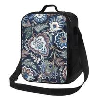 Vera Bradley raštu spalvinga izoliuota pietų dėžutė moterims Bento laikymo maisto dėžutės nešiojamas konteineris terminė pietų dėžutė krepšys One Size gray