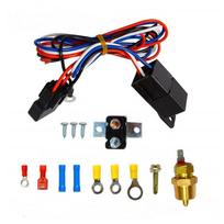 175-185 Degree Auto Car Radiator Electric Cooling Fan Thermostat Temperature Sensor Switch Relays Harness Kit Adjustable 1