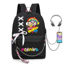 Me Contro Ted Print Teen Girl Schoolbag Men And Women Casual Backpack 16inch black