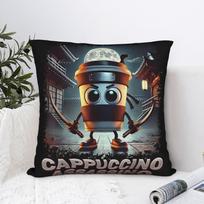Cappuccino Assassino Italian Brainrot Meme Pillowcase Soft Cushion Cover Decor  Pillow Case Cover Home Drop Shipping 40*40cm 30X30CM gray