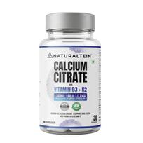 NATURALTEIN Calcium Citrate with Vitamin D3 & K2 MK-7 | High Absorption Bone & Joint Support | Helps Calcium Utilization, Muscle Strength & Immu