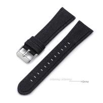 Aukštos kokybės retro laikrodžio dirželis 22mm 24mm Džinsinis audinys Nailoniniai laikrodžio dirželiai Juodas Šviesiai mėlynas Vyrams Moterims Laikrodžių Aksesuarai 22mm gray
