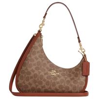 COACH Teri Custom Coated Canvas With Smooth Leather Shoulder Bag Large Women's Brown CBI02-IMXIS One Size 1 brown