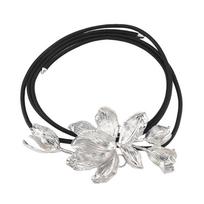 Large Tulip Waist Chain Vintage PU Leather Rope Belt Thin Rope Zinc Zinc Alloy Flower Belt  Women sidabras