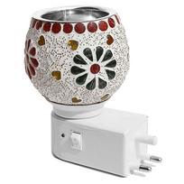 Pure Source (India) Electric Aroma Diffuser | Kapoor Dani/Night Lamp Multi Functional Essential Oil Camphor Burner for Fragrance with Switch On/O gray
