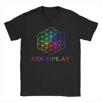 Coldplay Flower of Life Rainbow Logo T-Shirt L blue
