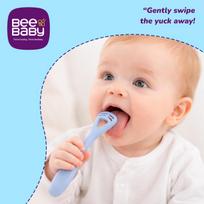 BeeBaby Švelnus Braukiklis 100% Silikoninis Liežuvio Valiklis Kūdikiams ir Vaikams | Kūdikio Liežuvio Valiklis/Grandiklis | Švelnus Burnos Valiklis Kūdikiams | Be BPA Maisto beige