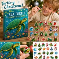 Christmas Turtle Advent Calendar Day Countdown with Acrylic Decor One Size