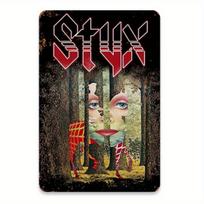 Styx Band Metal Lead Sign  Rectangular Aluminum Wall Art Decoration Home and Bar Vintage Style Hand 20x30cm（7.8x11.8inch） gray