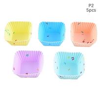 5/9 vnt. silikoninė pyrago forma, įvairių formų keksiukų ir cupcake kepimo formelės, virtuvės kepimo indai, DIY pyrago dekoravimo įrankiai blue