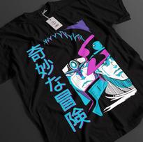 Jojo's Bizarre Adventure T-Shirt Jotaro Tshirt Dio Joseph Shirt Giorno Anime Tee 3XL blue