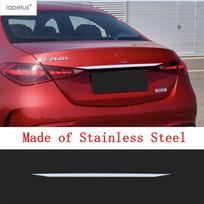 Automobilio stiliaus galinės bagažinės durų dangtelio apdailos juostelė Nerūdijančio plieno priedų rinkinys Mercedes Benz C klasės W206 Strip - Short Style red