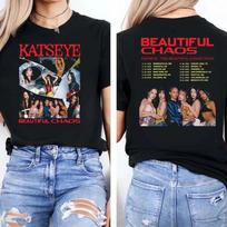 Katseye Reprint  Beautiful Chaos Tour Dates 2025 Concert Music Tee Unisex T-Shirt XXXL brown
