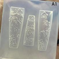 1 vnt. Animacinis Kalėdinis Silikoninis Nagų Formelė Barokinis Prancūziškas Stilius Labai Skaidrus 3D Reljefinis Nagų Šablonas Pasidaryk Pats Nagų Meno Dekoracijos gray