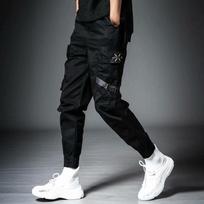 Joggers Cargo Kelnės vyrams Laisvalaikio Hip Hop Hit Color Pocket Vyriškos Kelnės Sportinės Gatvės Aprangos Juostelės Techwear Kelnės M