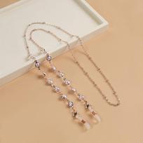 Fashion Pearl Sunglass Chain Adjustable Hanging Cord Glasses Chain Anti Drop Nonslip Eyeglass Holder Strap Women Accessory beige