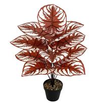 Artificial Pothos Taro Leaf Green Plant - Wedding & Home Decor Fake Tree Ornament brown