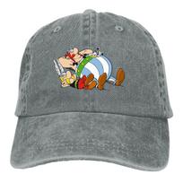 Washed Unisexs Baseball Cap Sleep Trucker Snapback Caps Dad Hat Asterix and Obelix Golf Hats One Size gray