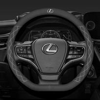 38CM Suede Leather Car Steering Wheel Cover Accessories For Lexus Fsport GS GX IS LS LX CT LC RC LBX NX RX 350h 450h ES UX 300e black