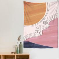 Newtapestry Nature Landscape Sun Forest Mountain Wall Chart Hippie Tapestry Wall Rug 100X150CM brown