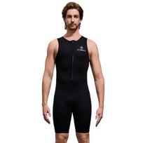 Front-Zip Full Wetsuit Diving Snorkeling Surfing Warmth Chloroprene Neoprene Sleeveless Vest Pants Unisex Adult XS black