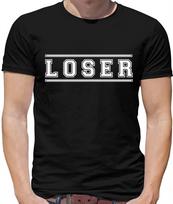 Loser College Font Mens T-Shirt - Sad - Funny - Mean - Banter - Meme - Nerd M white