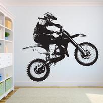 Dirt Bike Motocross Wall Decal Motorbike Cool Style Window Vinyl Stickers Teens Bedroom Man Cave Club Home Decor Wallpaper E128 (as the picture,46x42cm) gray