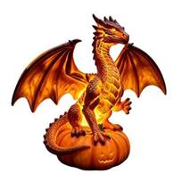 Decorative LED Lights for Windowsills Halloween Pumpkin Night Light, Resin Dragon Tabletop Lamp, Witch Ambient Lighting Party Hat Black Cat Crow Lamp E beige