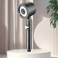 5 režimų aukšto slėgio dušo galvutė, taupanti vandenį, su filtru, nešiojama rankinė dušo galvutė su filtro elementais, viena mygtuko sustabdymo funkcija, vonios aksesuarų rinkinys pilka spalva