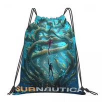 Game Subnautica Below Zero Backpacks Casual Drawstring Bundle Pocket Sundries Bag Book Bags for Man Woman School One Size blue