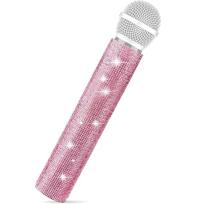 Blizganti dekoratyvinė mikrofono mova Išskirtiniai mikrofono priedai Belaidžio mikrofono rankenos dangtelis TV laida Pink