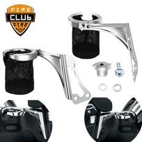 Motociklo galinis puodelio laikiklis Gėrimų butelių laikiklis Harley Road Glide Electra Glide FLHTCU Tri Glide 1997-2013 Left black