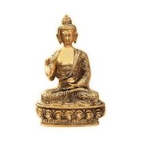 Pure Brass Buddha Ji Statue, Meditation & Peace Idol, Decorative Buddha Figurine beige