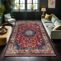 Tradicinis Rytietiškas Persiškas Kilimas Raudonas Tamsiai Mėlynas Sudėtingų Gėlių Raštų Kilimas Prabangus Namų Dekoras Svetainė Miegamasis Grindų Kilimėlis 40x60cm gray