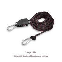 Camping Tent Rope Tightener with Metal Pulley black