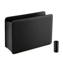 Vehicle Seat Back Leather Organizer Foldable Trash Can Mini Waste Bin with Trash Bags for Automotive Doors Consoles 1