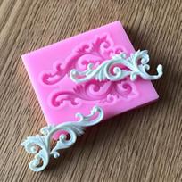 3D reljefinių gėlių silikoninė fondanto forma šokoladinio pyrago kraštų dekoravimo forma Relief pink