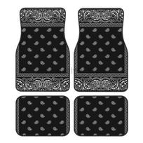 Car Floor Mats Black Bandana Pattern Carpet Floor Mats Auto Accessories Decor Front & Rear Car Rugs Foot Mats Set of 4 Pieces 4pcs gray