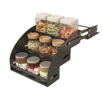 Pull Down Spice Rack 3-Tier Pull Out Spice Organizer Inside Cabinets Space Saving Storage Shelf for Kitchen Upper Cabinet Spice Jars Cans