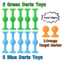 Dart suction cup versatile sticky and enjoyable suction, children's competitive dart interactive toy, soft rubber building block green