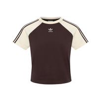 Adidas Originals dryžuoti apvalios apykaklės trumparankoviai sportiniai marškinėliai moterims Viršutiniai drabužiai KU4767 XS white