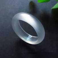 1 vnt. Natūralaus chalcedono agato žiedas Aukšto ledinio nefrito žiedas moterims Madingas žiedas Madingi papuošalai Dovana porai 17-18mm balta