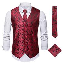 MAGLESON Autumn New Fashion Sun Flower Vest Men Embroidered Vest Jackets M raudona