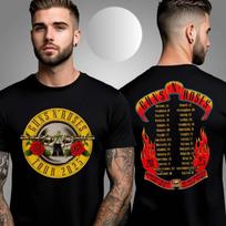 Gun N Rose Bullet Logo World Tour 2026 Two Sided Unisex T-Shirt S white