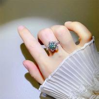 Elegant Women's Green Moissanite Ring: Multiple Styles, Simple, Full Diamond Design. Size 15 gray