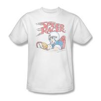 Speed Racer Marškinėliai Klasikinis Retro Dizainas Balti Grafiniai Marškinėliai SPD100 L white