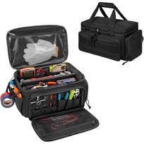 Portable Tool Organizer Bag With Multiple Pockets Electricians Mechanics Carpenters Heavy-Duty Utility Storage 38cm L x 23cm W x 18cm H gray