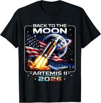 Artemis II Launch Back to The Moon 2026 Unisex T-Shirt S black