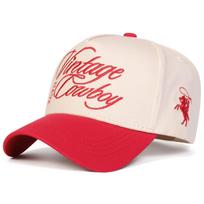 Unisex Vintage Cowboy Xcvi Embroidery Baseball Caps Spring Autumn Outdoor Adjustable Casual Hats Sunscreen Hat Sports Cap raudona